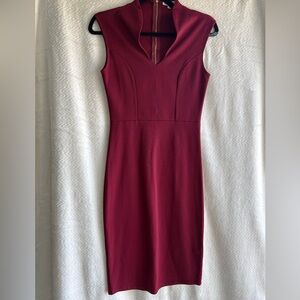 Elegant Burgundy Sleeveless Dress